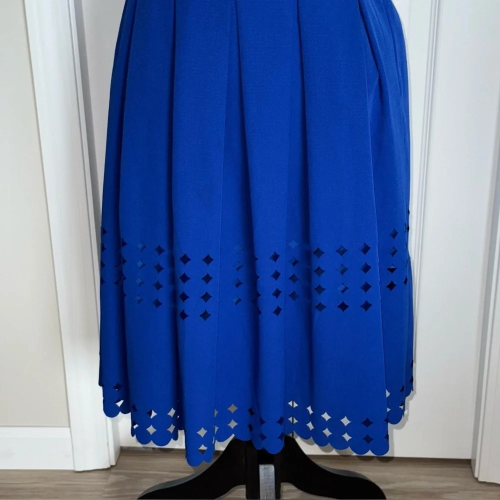 Brixon Ivy Vibrant Blue Sleeveless Dress with Eyelet Detail size small back zip‎